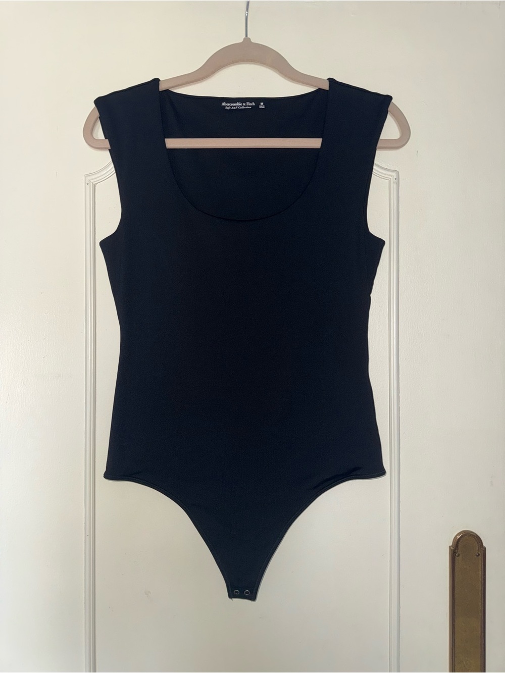 Abercrombie & Fitch Black Scoop Neck Bodysuit Top